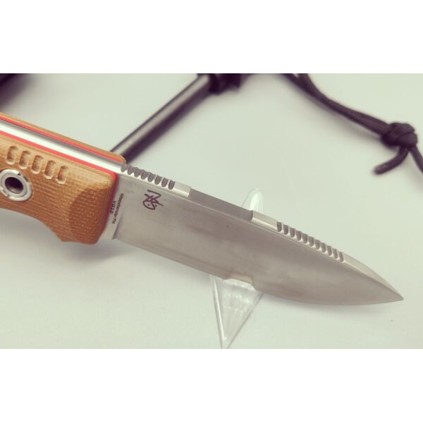 WithArmour Professional Serie Woodlands-TN Convex Bushcraft Tan Micarta
