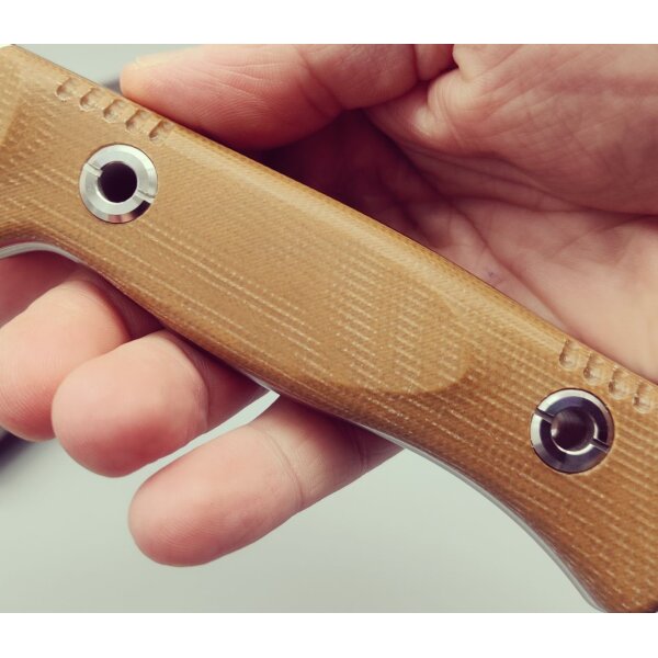 WithArmour Professional Serie Woodlands-TN Convex Bushcraft Tan Micarta