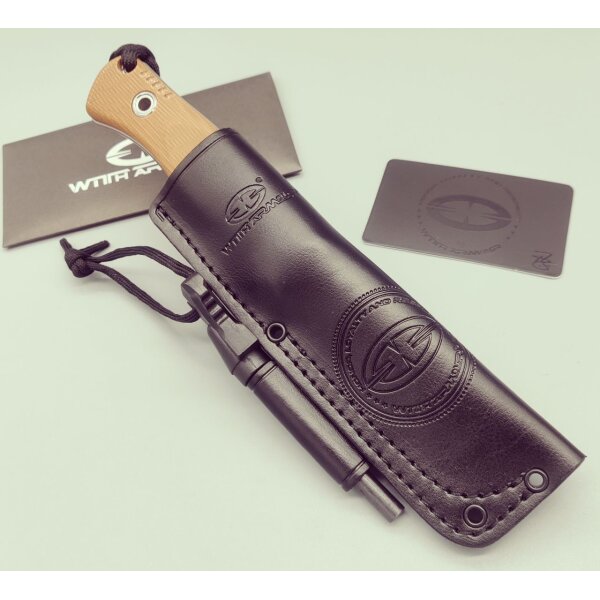 WithArmour Professional Serie Woodlands-TN Convex Bushcraft Tan Micarta