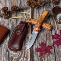 Cudeman Mini Pandora Olivo N690Co Olivenholz Backlock + Etui