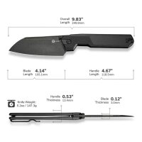 Civivi Hid Folding Kitchen Knife C23008-1 Black G10...