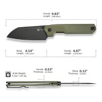 Civivi Hid Folding Kitchen Knife C23008-2 OD Green G10...