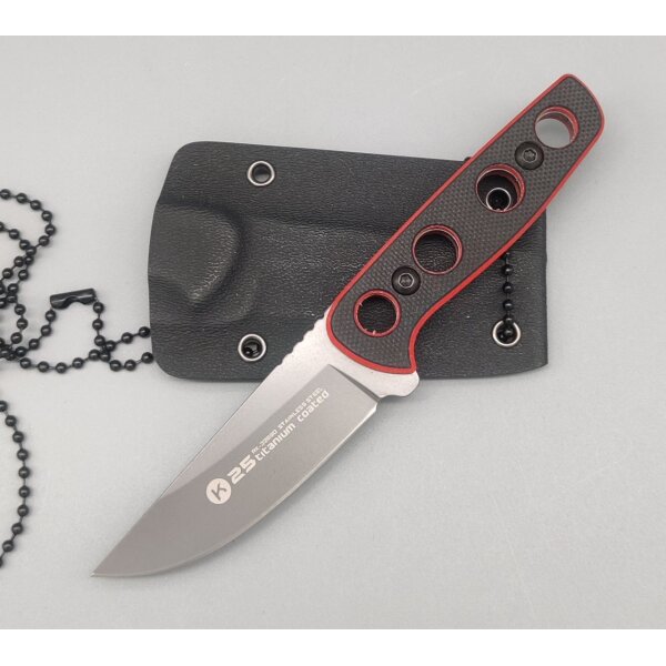 K25 Ridiciolous Neck Knife 3Cr13 Stahl G10 Griff Kydexscheide