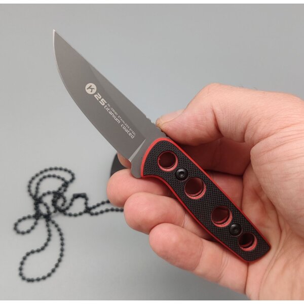 K25 Ridiciolous Neck Knife 3Cr13 Stahl G10 Griff Kydexscheide