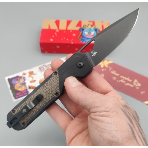 Kizer Militaw Frontflipper Nitro-V Stahl G10 Micarta