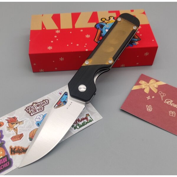 Kizer Militaw Frontflipper 154CM Stahl G10 + PEI