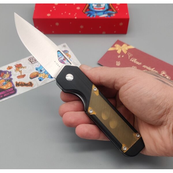 Kizer Militaw Frontflipper 154CM Stahl G10 + PEI
