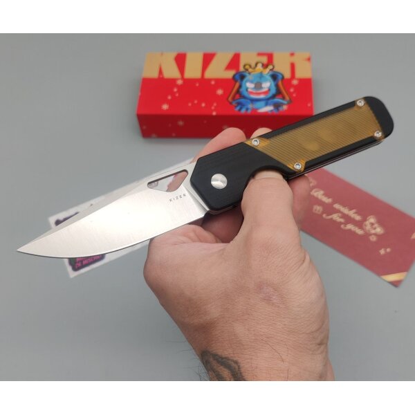 Kizer Militaw Frontflipper 154CM Stahl G10 + PEI
