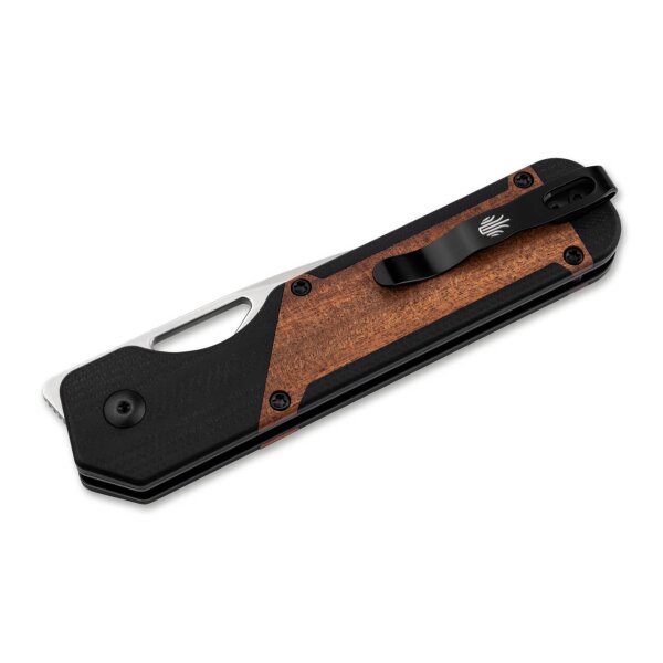 Kizer Militaw Frontflipper 154CM Stahl G10 + Mkuruti Holz