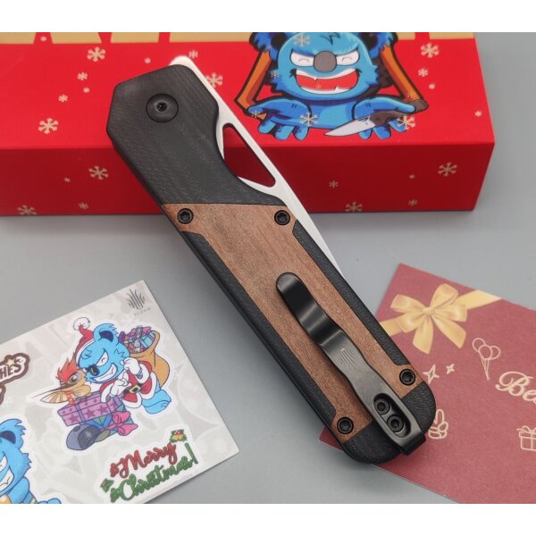 Kizer Militaw Frontflipper 154CM Stahl G10 + Mkuruti Holz
