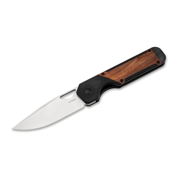 Kizer Militaw Frontflipper 154CM Stahl G10 + Mkuruti Holz