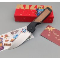 Kizer Militaw Frontflipper 154CM Stahl G10 + Mkuruti Holz