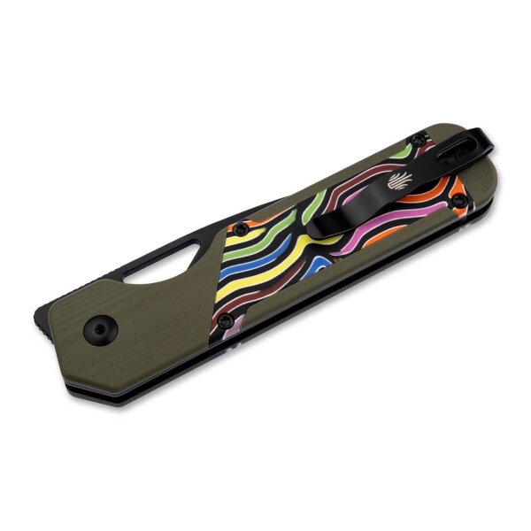 Kizer Militaw Frontflipper Nitro-V Stahl G10 Green Party Streamers