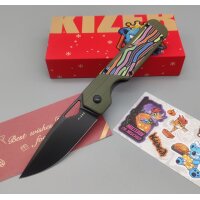 Kizer Militaw Frontflipper Nitro-V Stahl G10 Green Party...