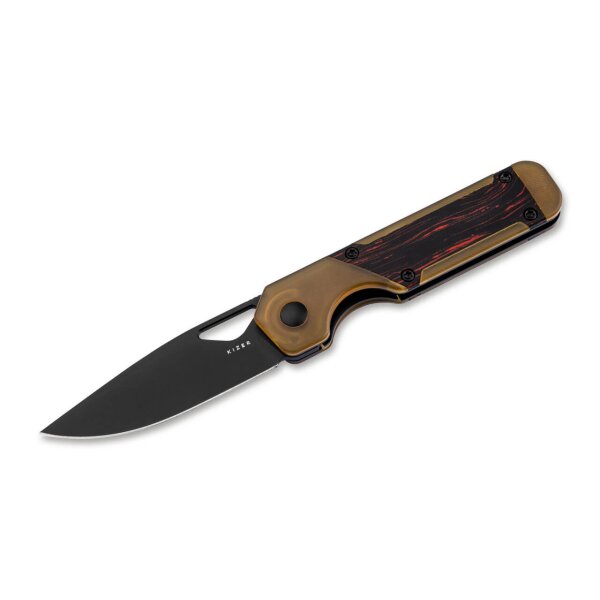 Kizer Mini Militaw Frontflipper Nitro-V Stahl PEI & G10 in Damastoptik