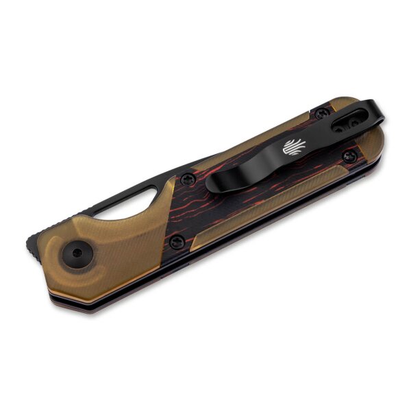 Kizer Mini Militaw Frontflipper Nitro-V Stahl PEI & G10 in Damastoptik