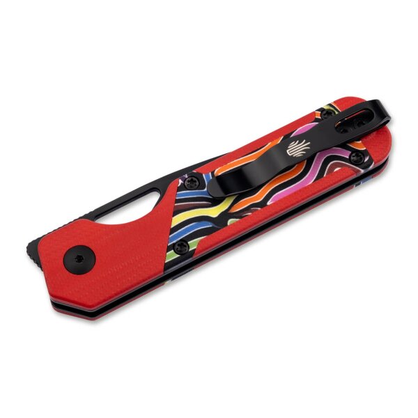 Kizer Mini Militaw Frontflipper Nitro-V Stahl G10 Red Party Streamers