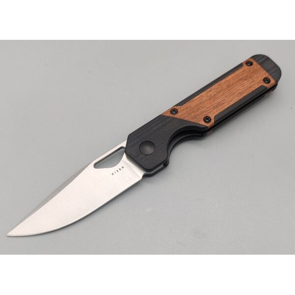 Kizer Mini Militaw Frontflipper Nitro-V Stahl G10 + Mkuruti Holz