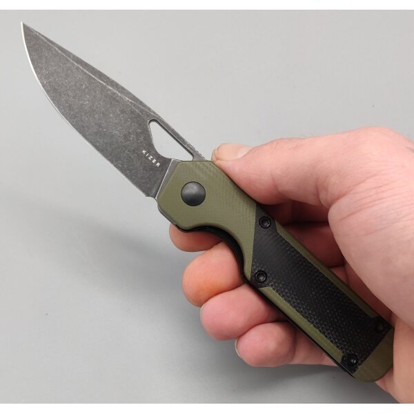 Kizer Mini Militaw Frontflipper Nitro-V Stahl G10 + Micarta