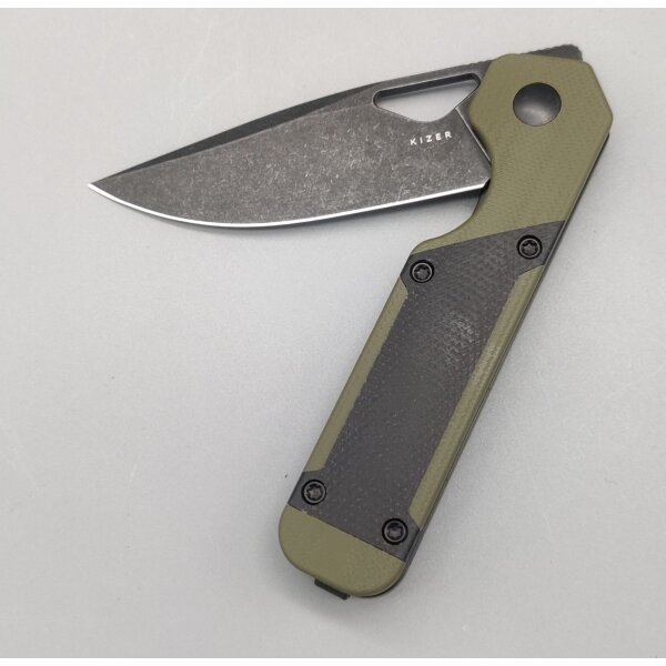 Kizer Mini Militaw Frontflipper Nitro-V Stahl G10 + Micarta