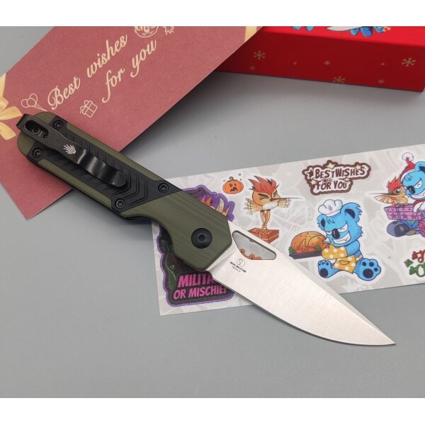 Kizer Mini Militaw Frontflipper Nitro-V Stahl G10 Black Pattern
