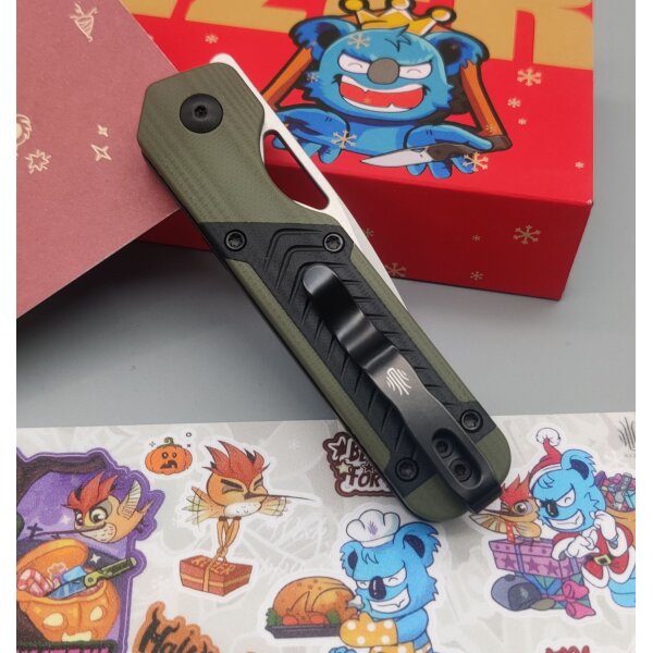 Kizer Mini Militaw Frontflipper Nitro-V Stahl G10 Black Pattern
