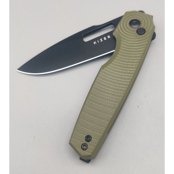 Kizer Dogfish G10 OD Green Black Blade