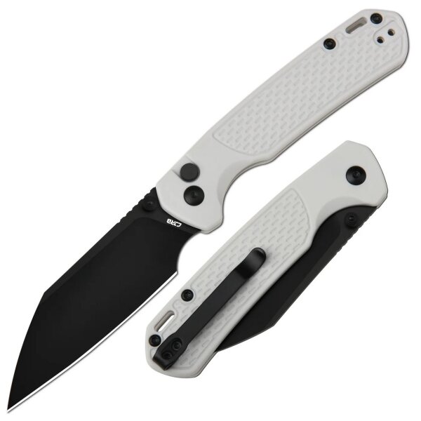CJRB Pyrite-Light Button Lock Grey FRN Taschenmesser Messer
