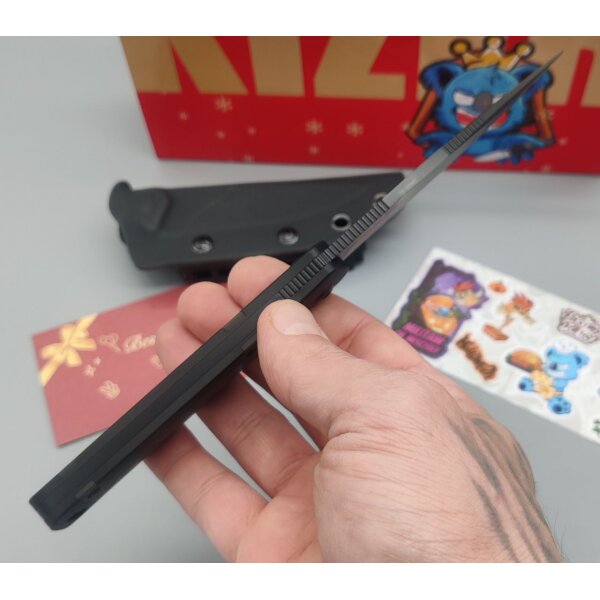 Kizer Militaw Fixed Blade S35VN Aluminium / Gold Fat Carbon