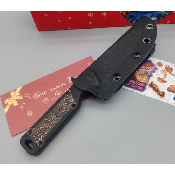 Kizer Militaw Fixed Blade S35VN Aluminium / Gold Fat Carbon