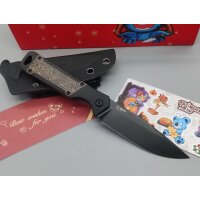 Kizer Militaw Fixed Blade S35VN Aluminium / Gold Fat Carbon