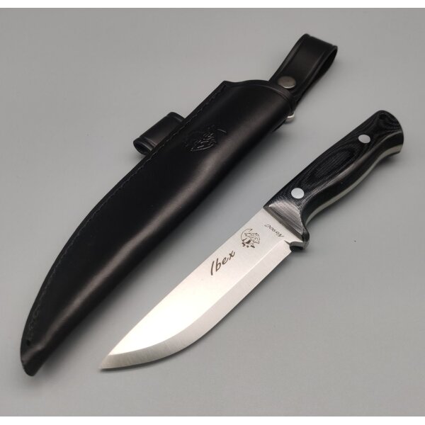 J&V Ibex N690 TRF Micarta inkl. Lederscheide