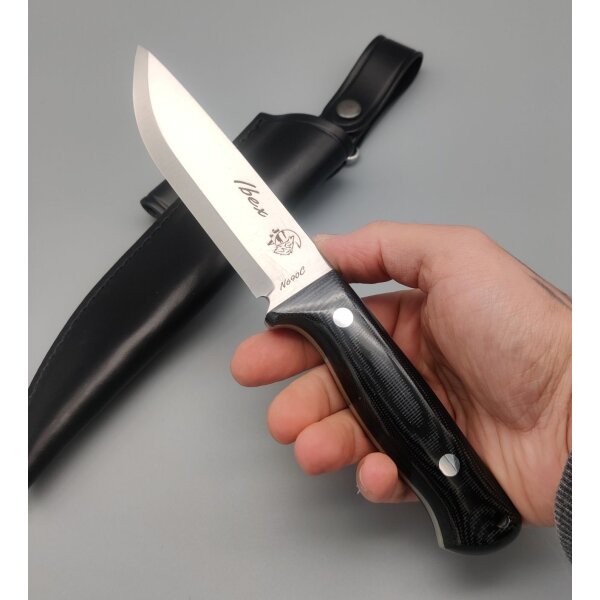 J&V Ibex N690 TRF Micarta inkl. Lederscheide