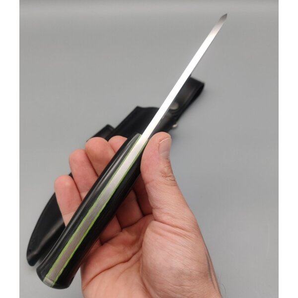 J&V Ibex N690 TRF Micarta inkl. Lederscheide