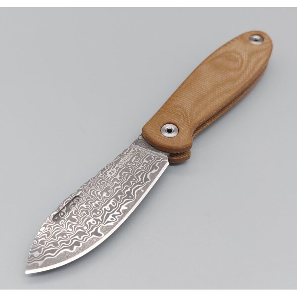 WithArmour Professional Serie FoldMuk² Tan Micarta Damast