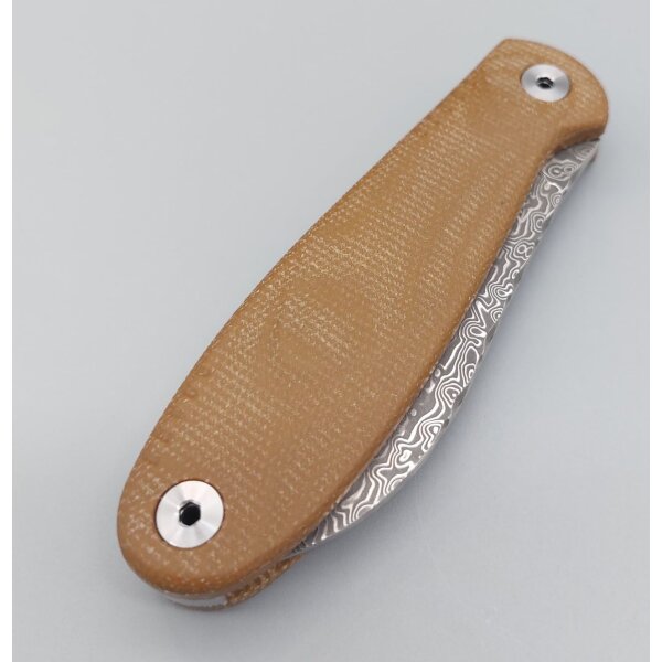 WithArmour Professional Serie FoldMuk² Tan Micarta Damast