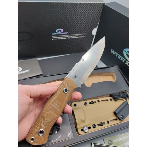WithArmour Professional Mercenary Fixed Blade Tan Micarta Coyote Beige
