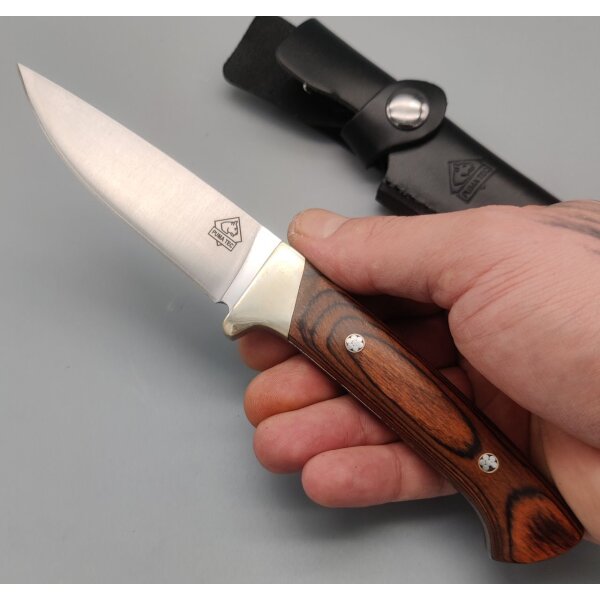Puma Tec Jagdmesser 420 Stahl Pakkaholz Lederscheide Messer fixed feststehend