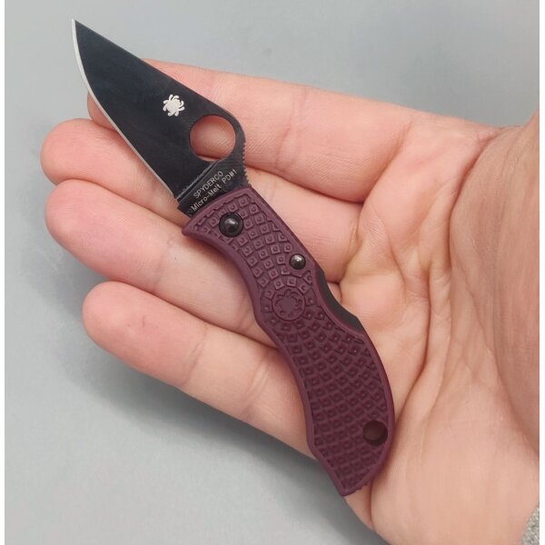 Spyderco Manbug MBBGBKP Burgundy Sprint Run 24 Limited Edition 2024 rot red Micro-Melt PD#1 Stahl Made in Japan 01SP1303