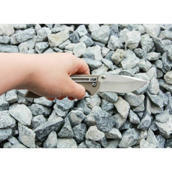 Sanrenmu 9054 GV EDC COYOTE Messer Taschenmesser Slipjoint 12C27 Stahl G10 Griff