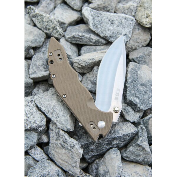 Sanrenmu 9054 GV EDC COYOTE Messer Taschenmesser Slipjoint 12C27 Stahl G10 Griff
