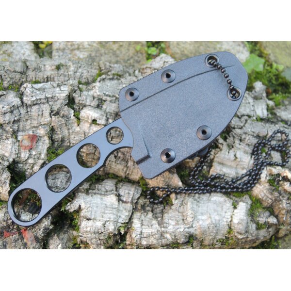 Sanrenmu BLACK 7130FUI-SH Messer EDC Neckknife 8Cr13MoV Stahl Scheide