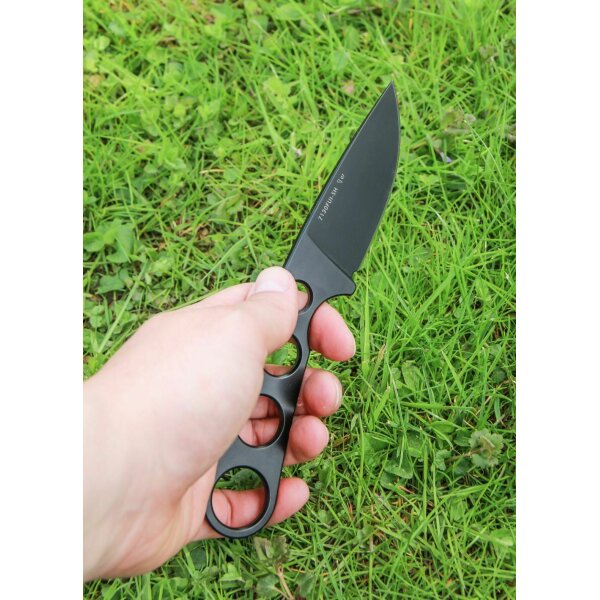 Sanrenmu BLACK 7130FUI-SH Messer EDC Neckknife 8Cr13MoV Stahl Scheide