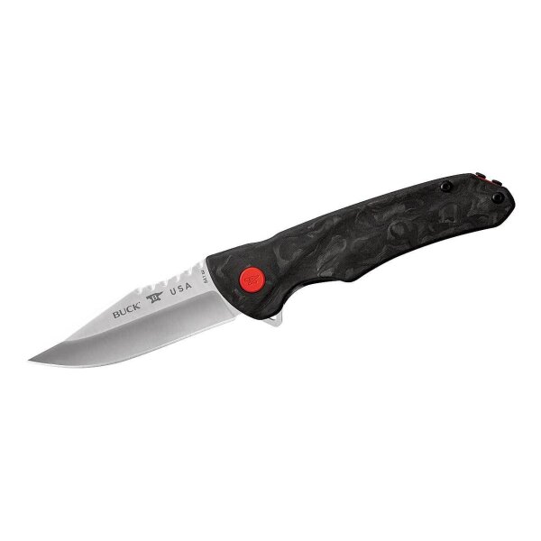 Buck 841 SPRINT PRO Taschenmesser mit S30V Stahl und Carbonfaserschalen kugelgelagert Edelstahlclip in rot