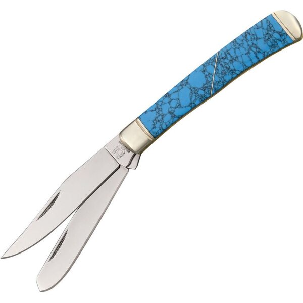 Rough Ryder Trapper in blau türkis RR1371 Messer Taschenmesser Doppelklinge