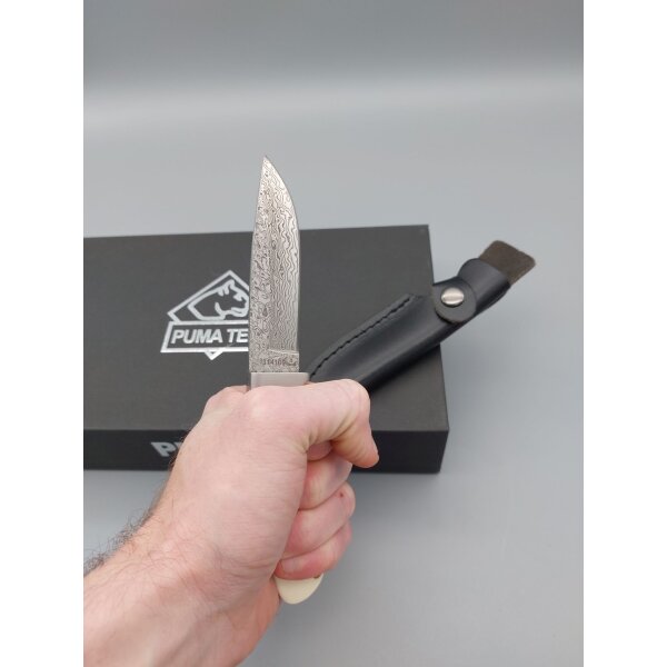 Puma Tec Damast 71 Lagen Jagdmesser Damastmesser mit Lederscheide 2. WAHL
