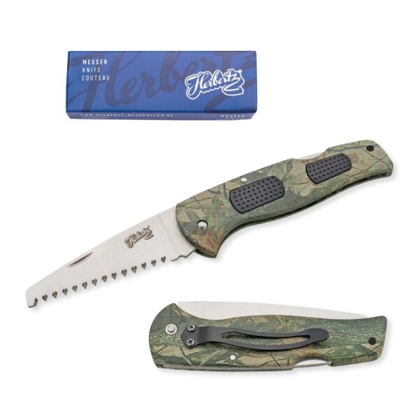 Herbertz Taschensäge Wood Camo 3Cr13 Stahl Backlock