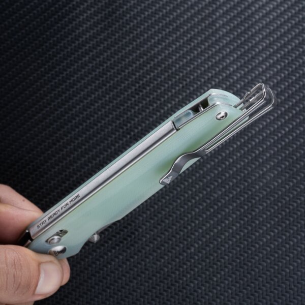 SRM Knives 258L-GC Terrier Ambi Lock Folder Jade D2 Stahl G10 Griff