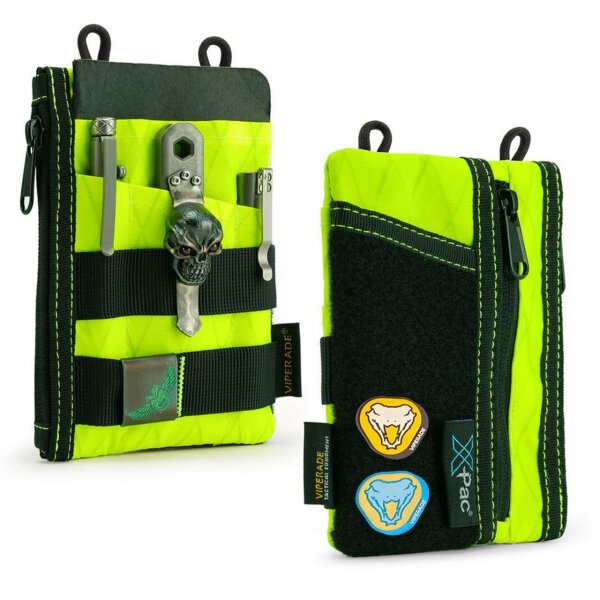 VE16 X-pac Pocket Organizer EDC Multitool Pocket Pouch Lime Green Organizer Nylon EDC Pouch grell grün/gelb