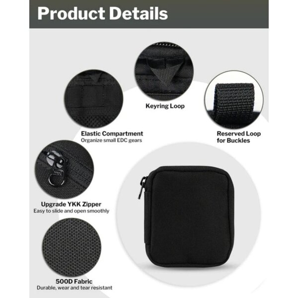 Viperade VE34 Black-Camo Tactical EDC Compact Pocket Organizer Pouch Tactical schwarz Camo Pouch Black EDC Pouch Pocket Organizer